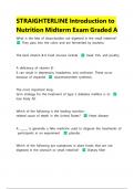 STRAIGHTERLINE Introduction to Nutrition Midterm Exam Graded A &vert;Latest 2024&sol;2025
