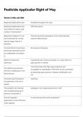 PESTICIDE APPLICATOR RIGHT OF WAY EXAM TEST BANK LATEST 2024-2025 ACTUAL EXAM 50 QUESTIONS AND CORRECT DETAILED ANSWERS &lpar;VERIFIED ANSWERS&rpar;