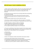 NR 222 Exam 2 Unit 6 &lpar;Addition Q & A&rpar;LATEST UPDATE