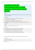 Complete Advanced Pharmacology&period;docx practice questions and answers solved solution 