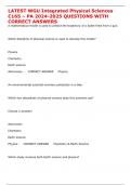 LATEST WGU Integrated Physical Sciences C165 &ndash; PA 2024-2025 QUESTIONS WITH CORRECT ANSWERS