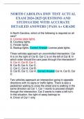 NORTH CAROLINA DMV TEST ACTUAL EXAM 2024-2025 QUESTIONS AND STUDYGUIDE WITH ACCURATE DETAILED ANSWERS &vert; PASS A&plus; GRADE