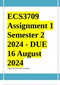 ECS3709 Assignment 1 COMPLETE ANSWERS&rpar; Semester 2 2024 - DUE 16 August 2024 &semi; 100&percnt; TRUSTED Complete&comma; trusted solutions and explanations&period; Ensure your success with us&period;&period; 