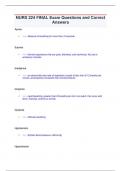 NURS 224 FINAL Exam Questions and Correct  Answers