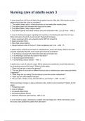 Nursing care of adults exam 3 2024/2025 Questions With Completed & Verified Solution.