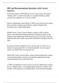 HPI and Documentation Questions with Correct Answers