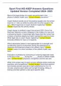 Sport First AID ASEP Answers Questions  Updated Version Completed 2024- 2025