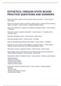 ESTHETICS&period; questions and answers