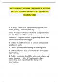 DAVIS ADVANTAGE FOR PSYCHIATRIC MENTAL HEALTH NURSING CHAPTER 11 COMPLETE REVIEW 2024