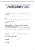 DAVIS ADVANTAGE FOR PSYCHIATRIC MENTAL HEALTH NURSING CHAPTER 7 HIGH PRERDICTOR QUESTIONS AND ANSWERS