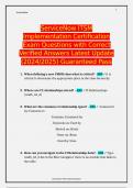ServiceNow ITSM Implementation Certification Exam Questions with Correct Verified Answers Latest Update &lpar;2024&sol;2025&rpar; Guaranteed Pass
