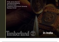 Masters level Case study of 20 slides with references of Timberlands market entry into India