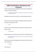 QBO Certification Exam Questions and Answers