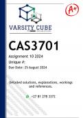 CAS3701 Assignment 10 &lpar;DETAILED ANSWERS&rpar; 2024 - DISTINCTION GUARANTEED
