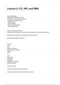 Lecture 2&colon; CC&comma; HPI&comma; and PMH questions and answers graded A&plus; 2024&sol;2025