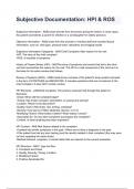 Subjective Documentation&colon; HPI & ROS questions and answers graded A&plus; 2024&sol;2025