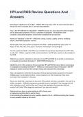 HPI and ROS Review Questions And Answers questions and answers graded A&plus; 2024&sol;2025