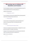 RN nursing care of children ATI Questions and Answers
