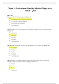 DeVry University&comma; Chicago - HSM 320 quiz 1 week 3 &sol; Week 3 &colon; Professional Liability&sol;Medical Malpractice Issues - Quiz &lpar;answered&rpar; 