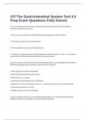  ATI The Gastrointestinal System Test 4&period;0 Prep Exam Questions Fully Solved&period;