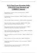 FLVS Final Exam &lpar;Parenting Skills&rpar; UPDATED Exam Questions and  CORRECT Answers