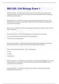 BIO-320&colon; Cell Biology Exam 1 Verified Questions And Answers With Verified Updates