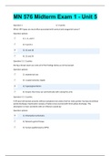MN 576 MIDTERM EXAM 1&2(BUNDLE) | LATEST ANSWERS