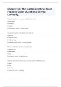 Chapter 13&colon; The Gastrointestinal Tract  Practice Exam Questions Solved Correctly&period;