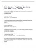 CCS Domain 1 Prep Exam Questions And 100&percnt; Solved Correctly&period;