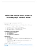[IRW] Handige wetsartikels en kruisverwijzingen voor VRG codex 2020-2021