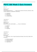 PSYC 300 WEEK 1, 5 & 7 QUIZ(BUNDLE)|LATEST SOLUTION