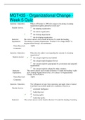 MGT435 - Organizational Change - Week 5 Quiz| 100% CORRECT ANSWERS