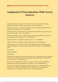 Assignment &num;1 Exam Questions With Correct Answers&period;