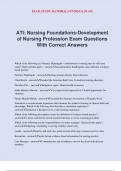 ATI&colon; Nursing Foundations-Development of Nursing Profession Exam Questions With Correct Answers