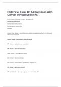  HUC Final Exam Ch 14 Questions With Correct Verified Solutions&period;