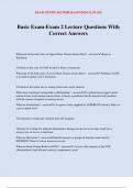 Basic Exam-Exam 2 Lecture Questions With Correct Answers