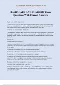 BASIC CARE AND COMFORT Exam Questions With Correct Answers&period;