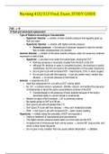 Nursing 4N15&sol;313 Final&lowbar;Exam&lowbar;STUDY GUIDE&comma;100&percnt; CORRECT