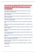 Cosmetology State Board Pennsylvania Questions With100&percnt;Verified Answers A&plus;GRADED