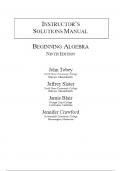 Solution Manual For Beginning Algebra 9th Edition by John Tobey&comma; Jeffrey Slater&comma; Jenny Crawford&comma; Jamie Blair