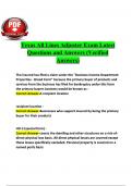Package deal for  Texas All Lines Adjuster Exam Latest&lpar;2024&sol; 2025&rpar; Questions and Answers &lpar;Verified Answers&rpar;