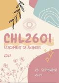 Chl2601 Assignment 8 Guidelines and Memos Due 23 September 2024