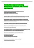 Florida Educational leadership Examination Questions and Answers 100&percnt; Verified