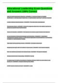 Educational Leadership Exam Questions and Answers 100&percnt; Correct