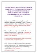 OHIO NURSING HOME ADMINISTRATOR  EXAM 2024 LATEST UPDATE COMPLETE  120 QUESTIONS WITH DETAILED  VERIFIED AND 100&percnt; CORRECT  ANSWERS BRAND NEW ALREADY  GRADED A&plus; 