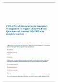 FEMA IS-363&colon; Introduction to Emergency Management for Higher Education Exam Questions and Answers 2024&sol;2025 with complete solutions
