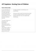 CAPSTONE ATI RN NURSING CARE OF CHILDREN 2024 &sol; NURSING CARE OF CHILDREN CAPSTONE &sol; PEDS ACTUAL EXAM TEST BANK 50 QUESTIONS AND CORRECT DETAILED ANSWERS