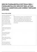 HESI RN FUNDAMENTALS EXIT EXAM 2024 &sol; FUNDAMENTALS RN HESI EXIT 2024 ACTUAL EXAM ALL 125 QUESTIONS AND CORRECT DETAILED ANSWERS