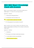 NSG 5002 WEEK 1&comma; 2&comma; 3&comma; 4 & 5 KNOWLEDGE CHECK WITH ANSWERS&vert; 2020&sol;2021