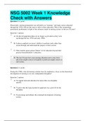 NSG 5002 Week 1 Knowledge Check with Answers &vert; VERIFIED SOLUTION